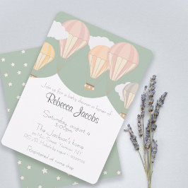 Invitación de Baby Shower con globos de aire calie