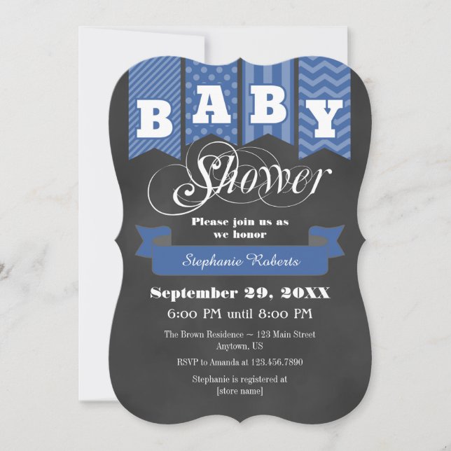 Invitación de Baby Shower con la marca de la placa (Anverso)