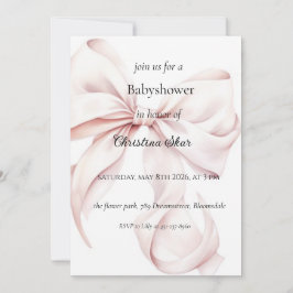 Invitación de baby shower con lazo