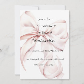 Invitación de baby shower con lazo