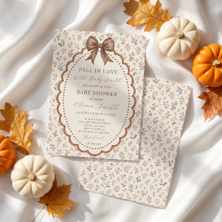 Invitación de Baby Shower con Lazo Floral de Enamo
