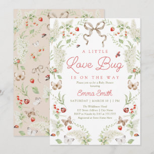 Invitación de Baby Shower con Lazo Floral Little L