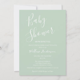 Invitación de Baby Shower con Letra Moderna Minima