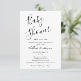 Invitación de Baby Shower con Letra Moderna Minima
