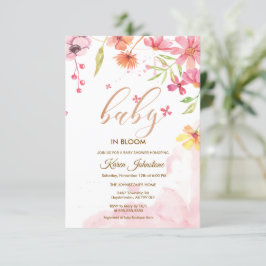 Invitación de Baby Shower con Marco de Flor Silves