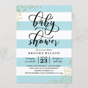 Invitación de Baby Shower con puntos de Purpurina 