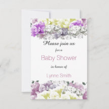 Invitación de Baby Shower con Ramo Floral Variado