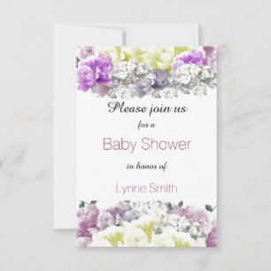 Invitación de Baby Shower con Ramo Floral Variado