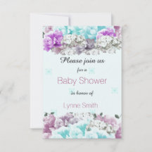 Invitación de Baby Shower con Ramo Mixto