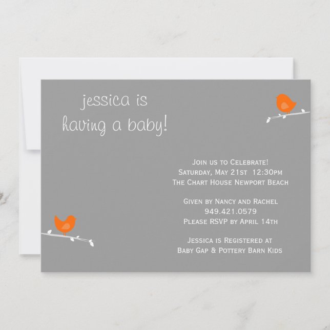 Invitación de Baby Shower con sobres coincidentes (Anverso)