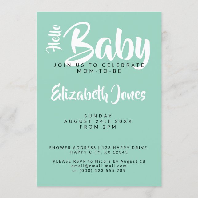 Invitación de baby shower con tablero de ajedrez b (Anverso)