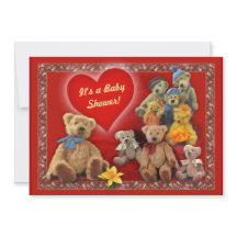 Invitación de Baby Shower con Teddy Bears