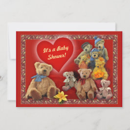 Invitación de Baby Shower con Teddy Bears
