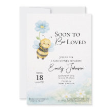 Invitación de Baby Shower con Tema de Abejas