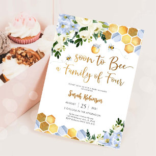 Invitación de Baby Shower con Tema de Abejas