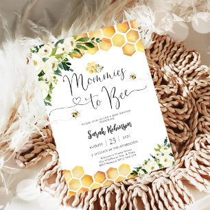 Invitación de Baby Shower con Tema de Abejas