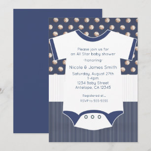 Invitación de Baby Shower con tema de béisbol