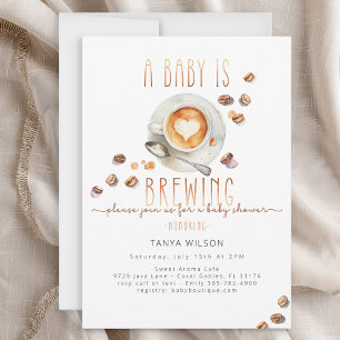 Invitación de baby shower con tema de café género 