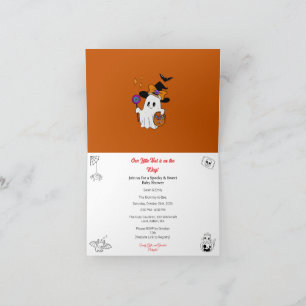 Invitación de Baby Shower con tema de Halloween