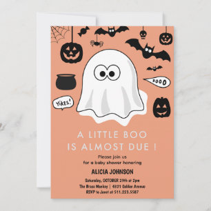 invitación de Baby Shower con tema de Halloween en