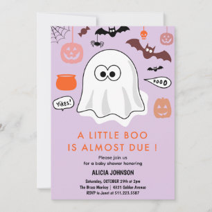 invitación de baby shower con tema de Halloween li