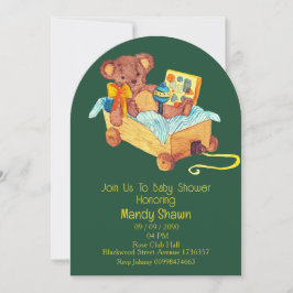 Invitación de Baby Shower con tema de Osito de Pel
