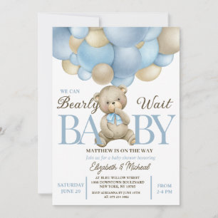 Invitación de Baby Shower con tema de Oso de Peluc