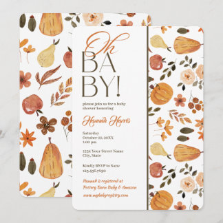 Invitación de baby shower con tema de otoño