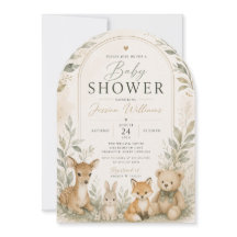 invitación de baby shower con tema de safari