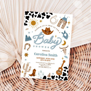 Invitación de Baby Shower con tema de Vaquero del