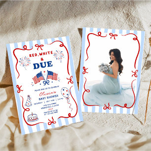 Invitación de Baby Shower con tema patriótico del
