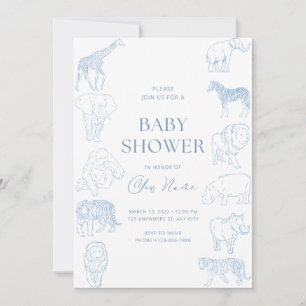 invitación de baby shower con tema salvaje