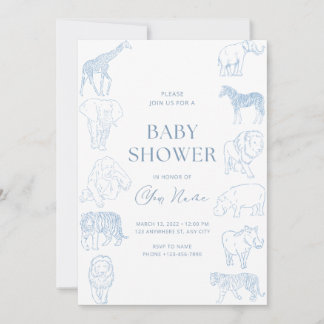 Invitación de baby shower con tema salvaje