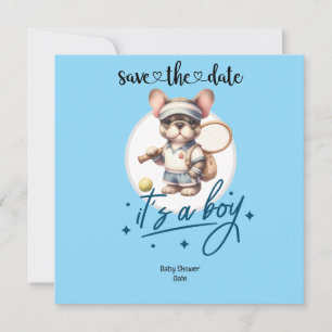 Invitación de Baby Shower con temas de tenis - Azu