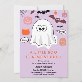 Invitación de Baby Shower con temática de Hallowee
