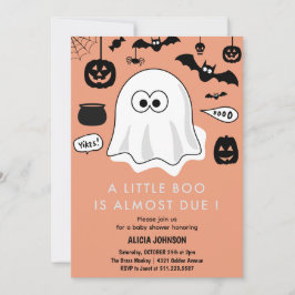 Invitación de Baby Shower con temática de Hallowee