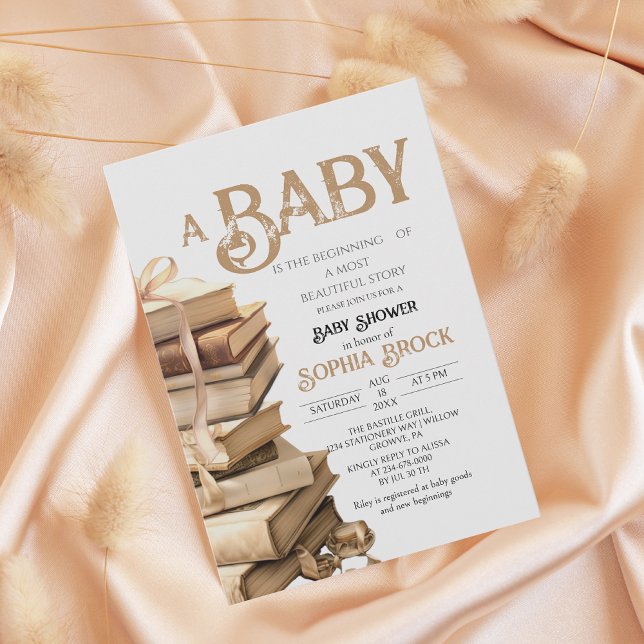 Invitación de baby shower con temática de libro an (Subido por el creador)