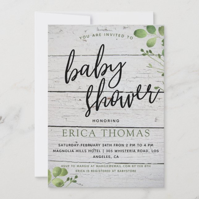 Invitación de Baby Shower con Tipografía de Vegeta (Anverso)