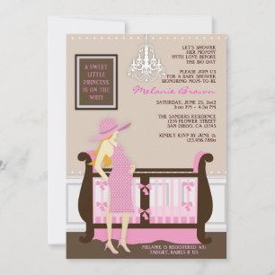 Invitación de Baby Shower contemporánea de mamá mo