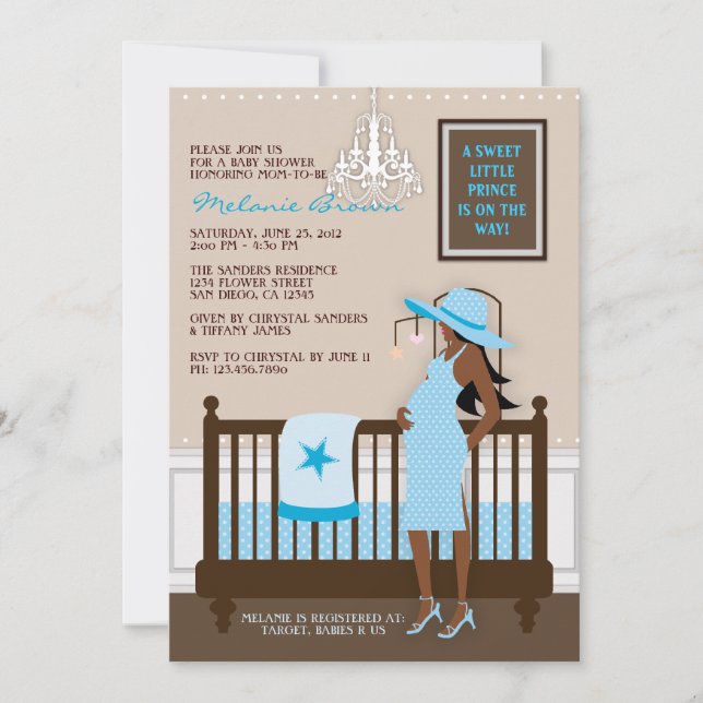 Invitación de Baby Shower contemporánea de mamá mo (Anverso)