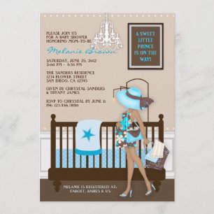 Invitación de Baby Shower contemporánea de mamá mo