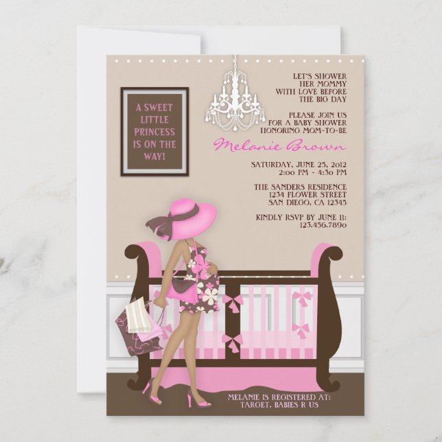 Invitación de Baby Shower contemporánea de mamá mo (Anverso)