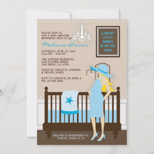 Invitación de Baby Shower contemporánea de mamá mo