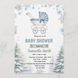 invitación de baby shower copo de nieve de inviern