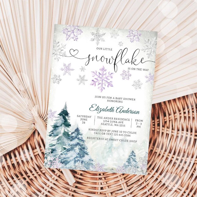 Invitación de Baby Shower Copo de Nieve de Inviern (Subido por el creador)