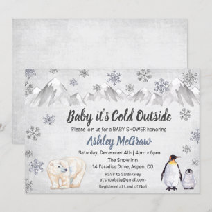 Invitación de Baby Shower Copo de Nieve de Inviern