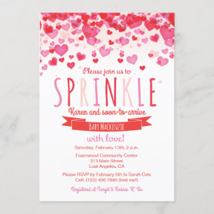Invitación de Baby Shower Corazón Amor Sprinkle