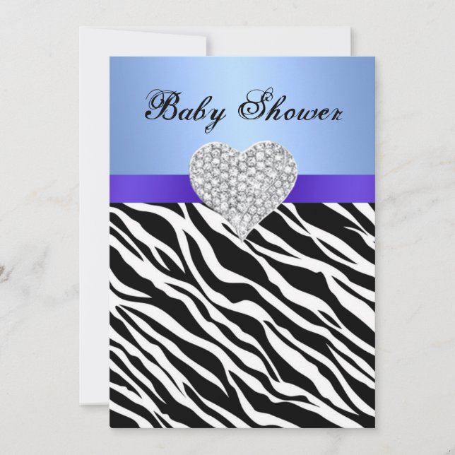 Invitación de Baby Shower Corazón de Diamante Cebr (Anverso)