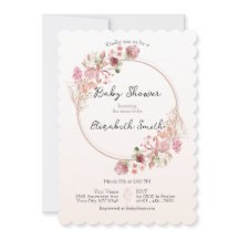 Invitación de Baby Shower Corona de Flores Silvest