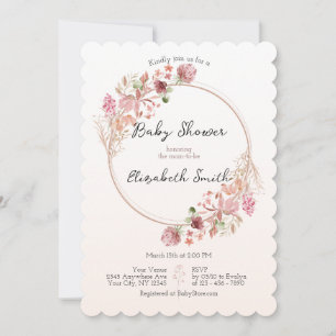 Invitación de Baby Shower Corona de Flores Silvest